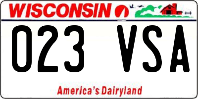 WI license plate 023VSA