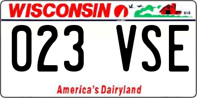 WI license plate 023VSE