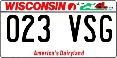 WI license plate 023VSG