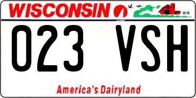 WI license plate 023VSH