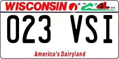 WI license plate 023VSI