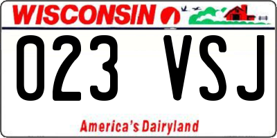 WI license plate 023VSJ