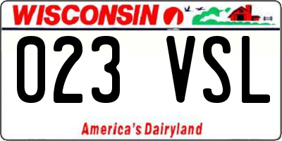 WI license plate 023VSL