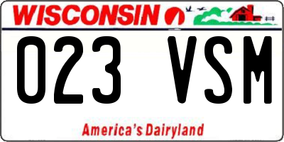 WI license plate 023VSM