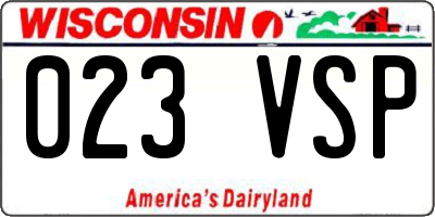 WI license plate 023VSP