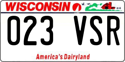 WI license plate 023VSR