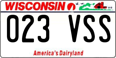 WI license plate 023VSS