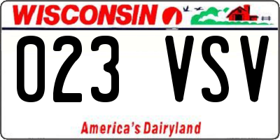 WI license plate 023VSV