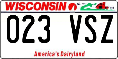WI license plate 023VSZ