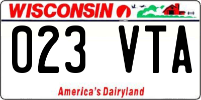 WI license plate 023VTA