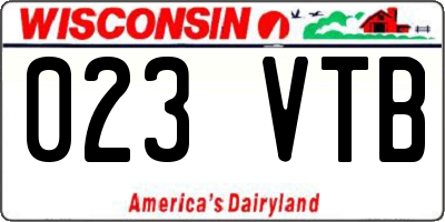WI license plate 023VTB