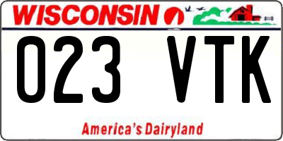 WI license plate 023VTK