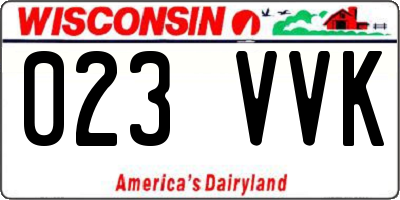 WI license plate 023VVK