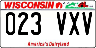 WI license plate 023VXV