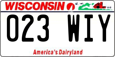 WI license plate 023WIY