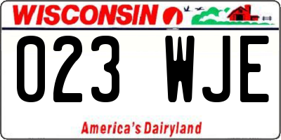 WI license plate 023WJE