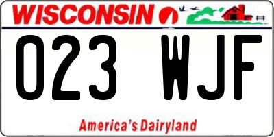 WI license plate 023WJF