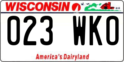 WI license plate 023WKO