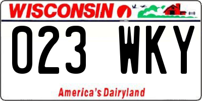 WI license plate 023WKY