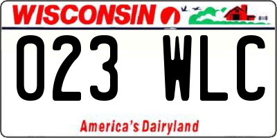 WI license plate 023WLC