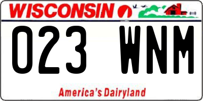WI license plate 023WNM