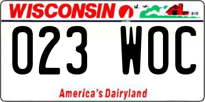 WI license plate 023WOC