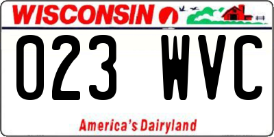 WI license plate 023WVC