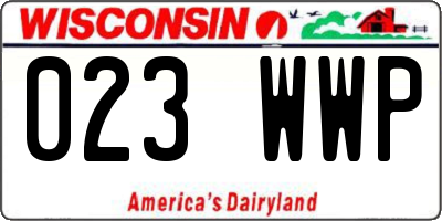 WI license plate 023WWP
