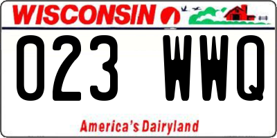 WI license plate 023WWQ