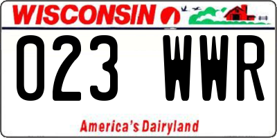 WI license plate 023WWR
