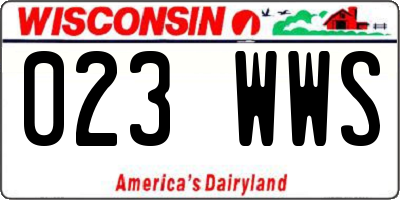 WI license plate 023WWS