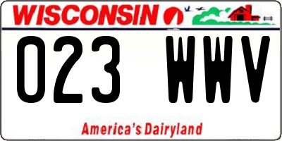 WI license plate 023WWV