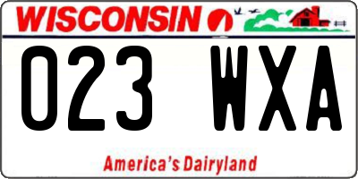 WI license plate 023WXA