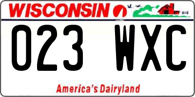 WI license plate 023WXC