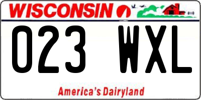 WI license plate 023WXL