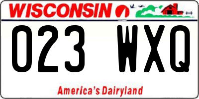 WI license plate 023WXQ