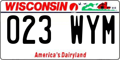 WI license plate 023WYM