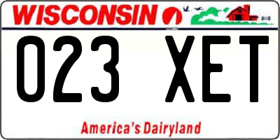 WI license plate 023XET