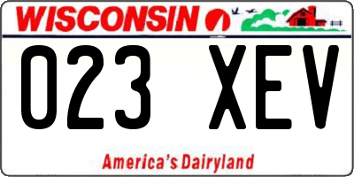 WI license plate 023XEV
