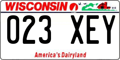 WI license plate 023XEY