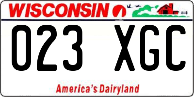 WI license plate 023XGC