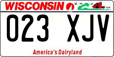 WI license plate 023XJV