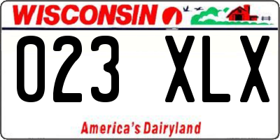 WI license plate 023XLX
