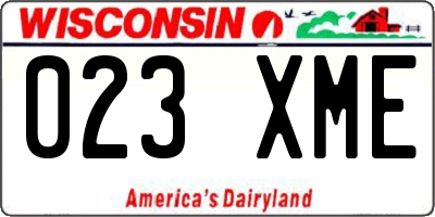 WI license plate 023XME