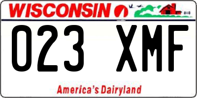 WI license plate 023XMF