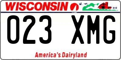 WI license plate 023XMG