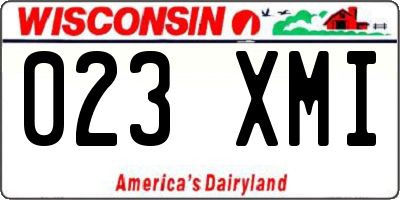 WI license plate 023XMI