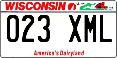 WI license plate 023XML