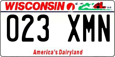 WI license plate 023XMN