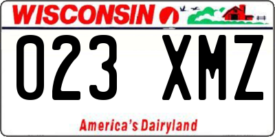 WI license plate 023XMZ